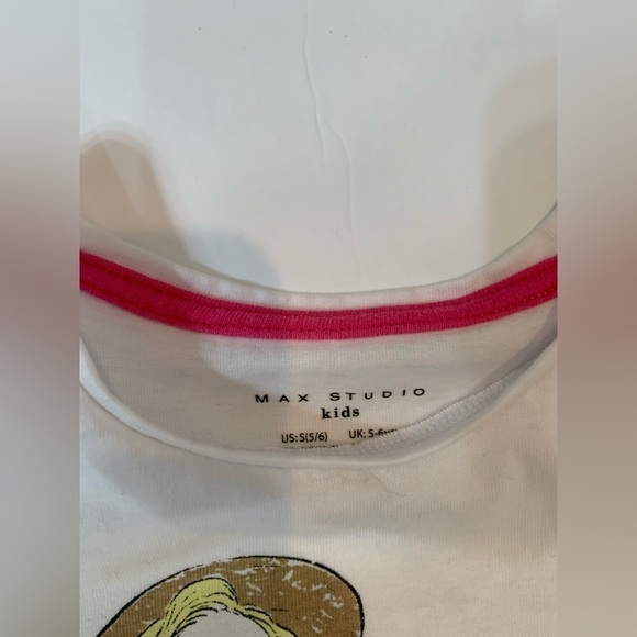 Girls Max Studio 2-Piece Shirt and Skirt Outfit pink and White Size 5/6 - Picture 3 of 5